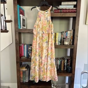 Aqua Floral Maxi dress